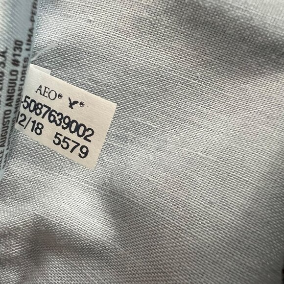 American Eagle Denim Jean Skirt 4 Hi Rise Super Stretch Blue Button Front Mini - Picture 6 of 6